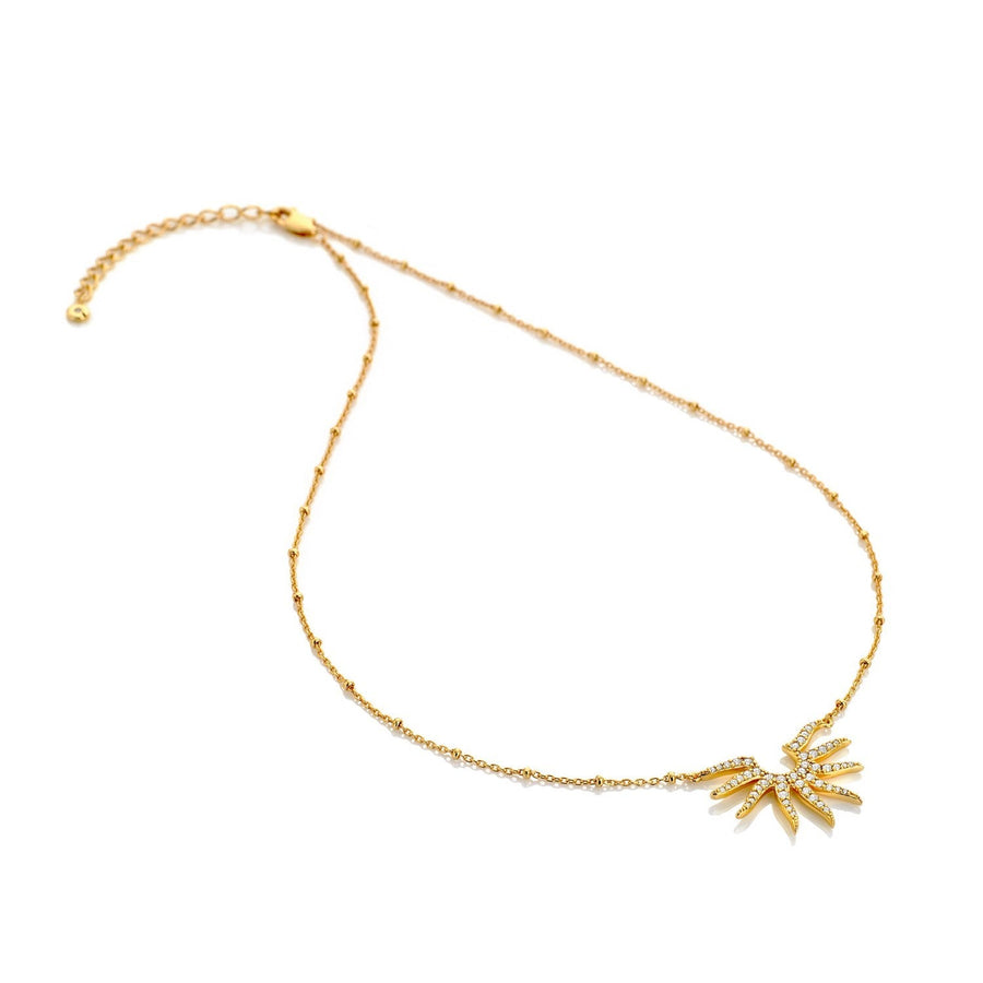 HD x Gold Plateden Edit Sterling Silver 18ct Gold Plated White Topaz SOL Necklace DN237