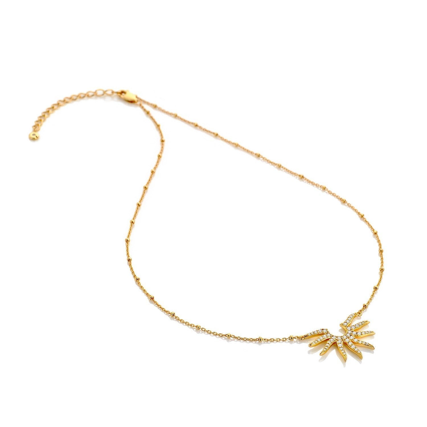 HD x Gold Plateden Edit Sterling Silver 18ct Gold Plated White Topaz SOL Necklace DN237