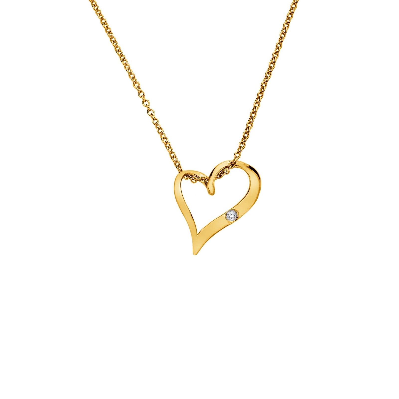 HD X GE Delicate Pointed Twist Heart Pendant  DP1088