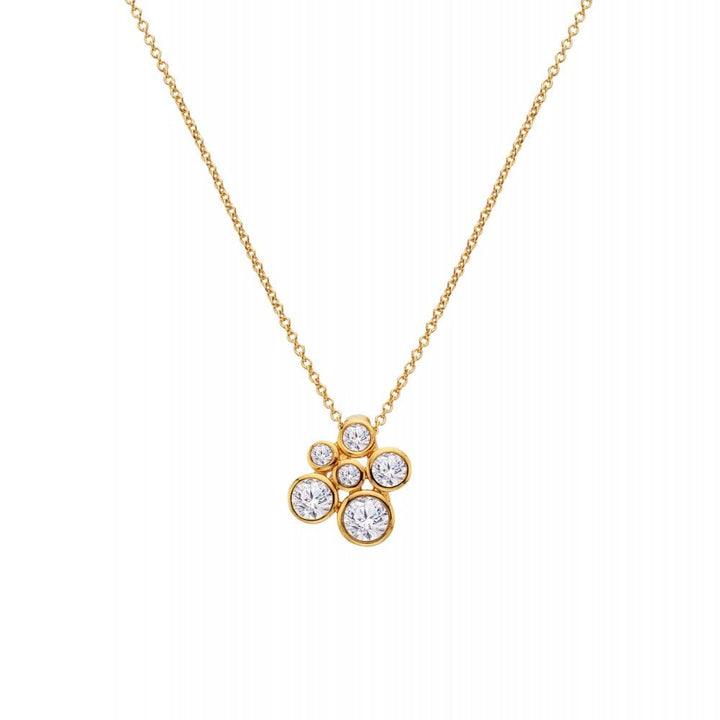 Gold necklace with a paw-shaped pendant 