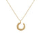 Gold necklace with a horse shoe-shaped pendant 