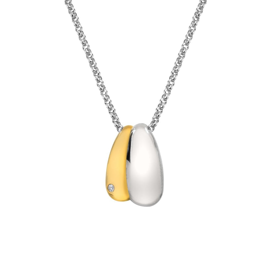 Sterling Silver Droplet Two Tone Pendant DP1095