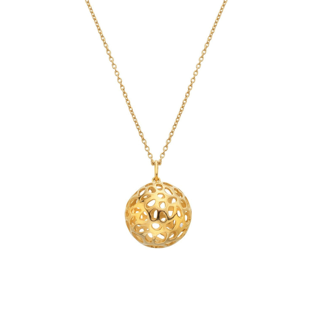 HD x Gold Plateden Edit Sterling Silver 18ct Gold Plated Orb Pendant DP1097