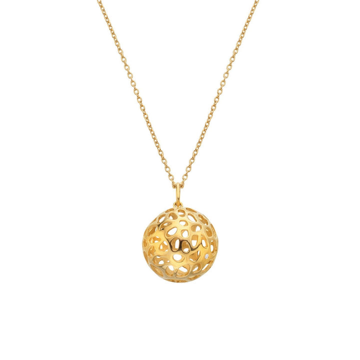 HD x Gold Plateden Edit Sterling Silver 18ct Gold Plated Orb Pendant DP1097