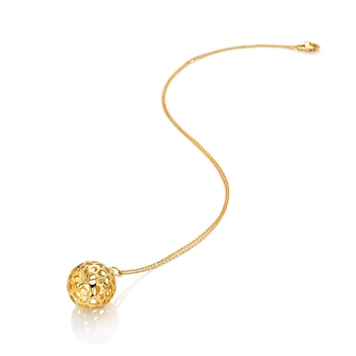 HD x Gold Plateden Edit Sterling Silver 18ct Gold Plated Orb Pendant DP1097