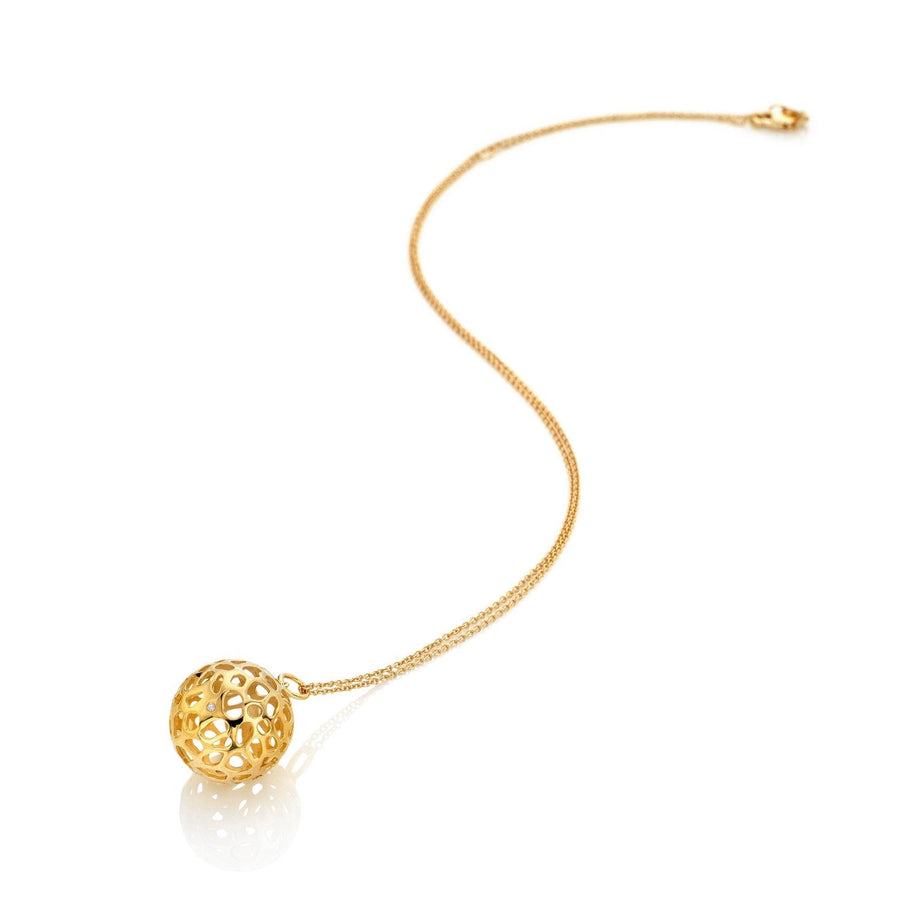 HD x Gold Plateden Edit Sterling Silver 18ct Gold Plated Orb Pendant DP1097
