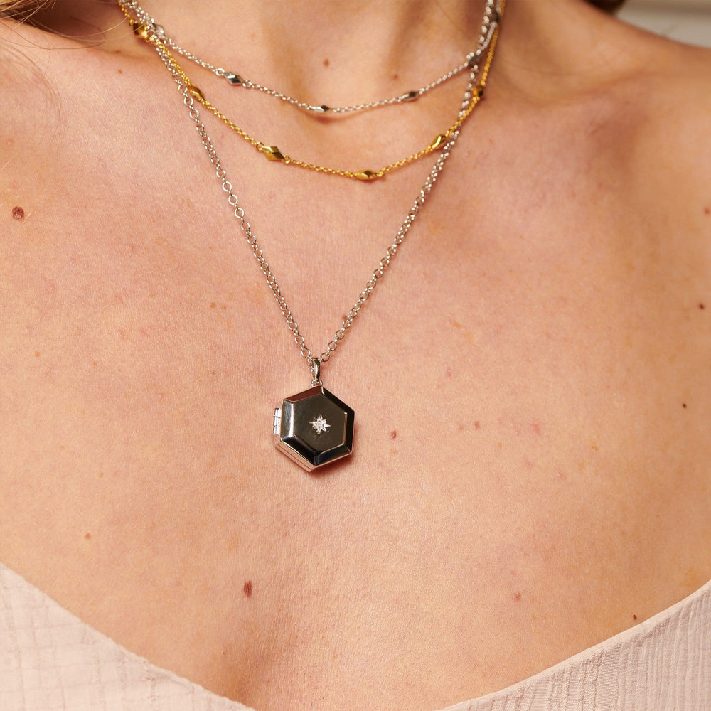 Hot Diamonds Sterling Silver Hexagon Locket DP1100