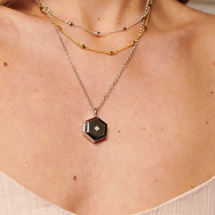Hot Diamonds Sterling Silver Hexagon Locket DP1100