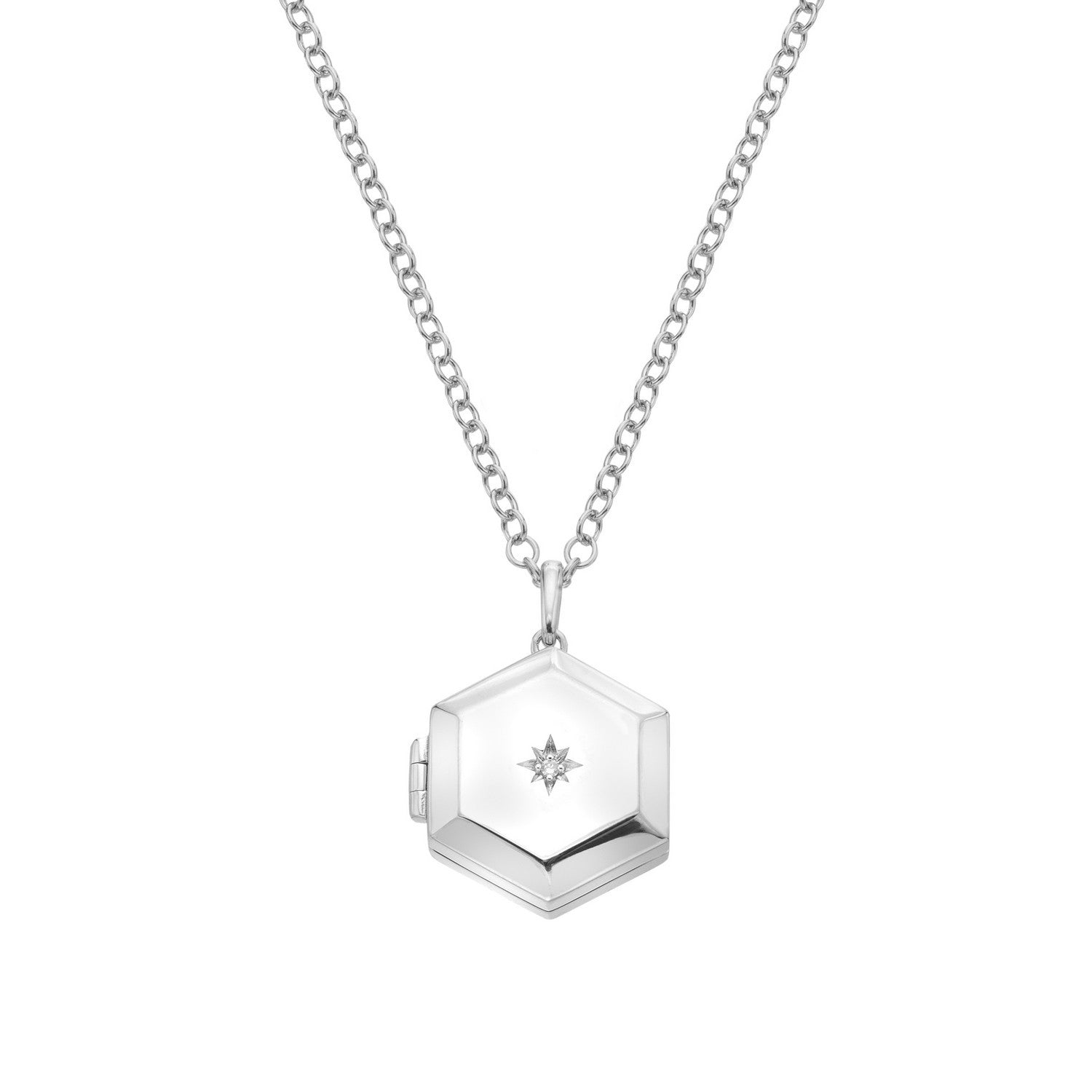 Hot Diamonds Sterling Silver Hexagon Locket DP1100