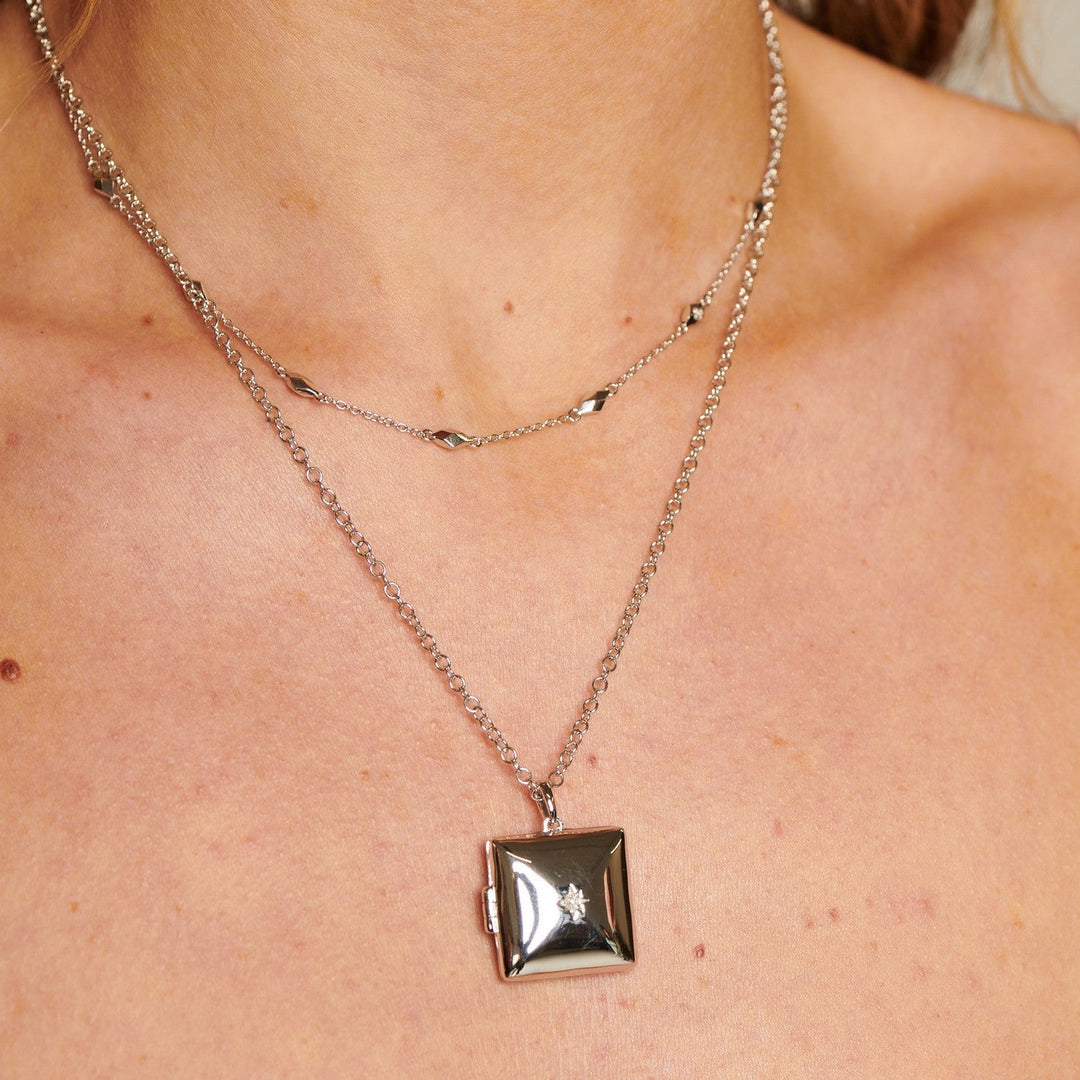 Hot Diamonds Sterling Silver Square Locket DP1101