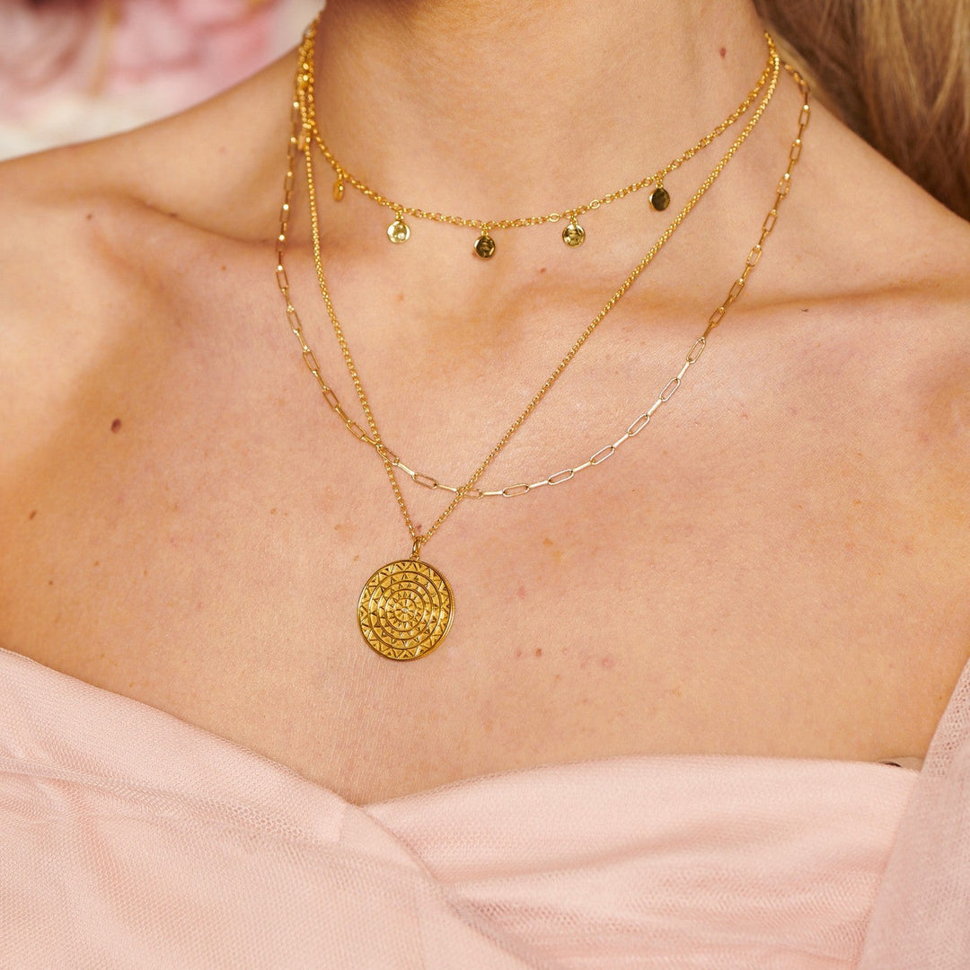 HD x Gold Plateden Edit Sterling Silver 18ct Gold Plated Athena Pendant DP1104