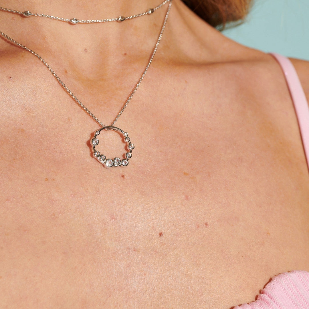 Hot Diamonds Sterling Silver White Topaz Tender Wreath Pendant DP1106