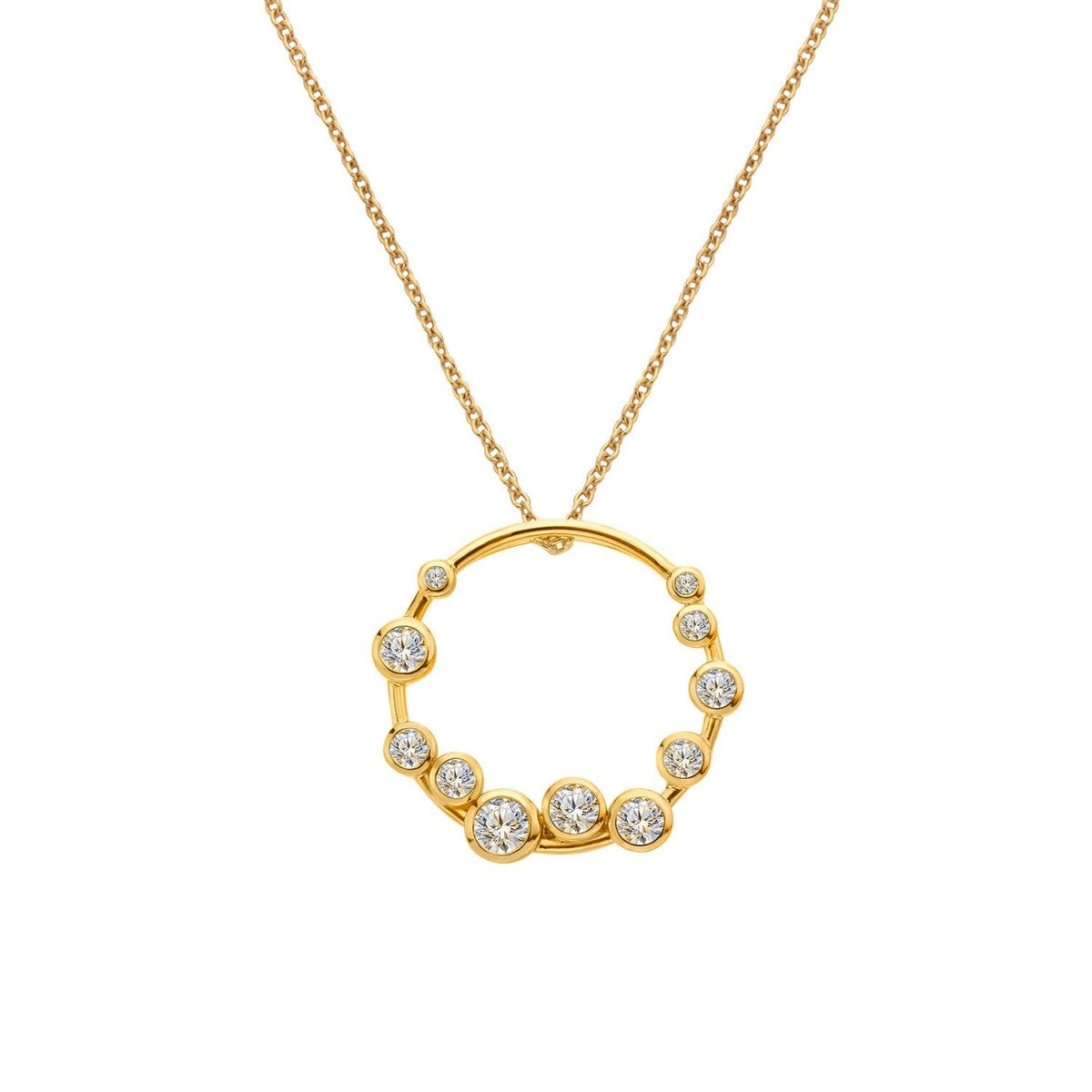 HD x Gold Plateden Edit Sterling Silver 18ct Gold Plated White Topaz Tender Wreath Pendant DP1107