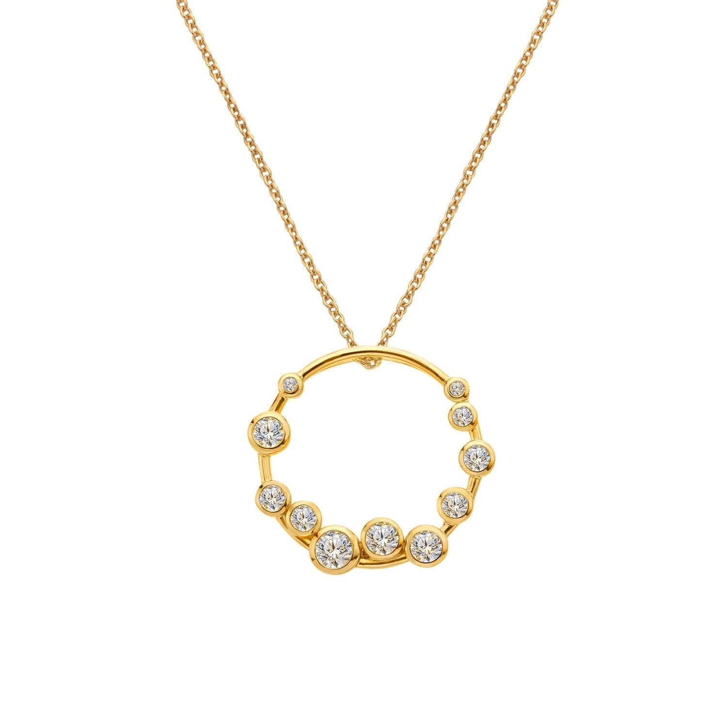 HD x Gold Plateden Edit Sterling Silver 18ct Gold Plated White Topaz Tender Wreath Pendant DP1107