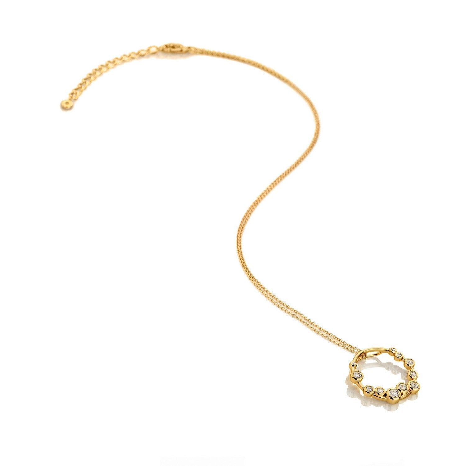 HD x Gold Plateden Edit Sterling Silver 18ct Gold Plated White Topaz Tender Wreath Pendant DP1107