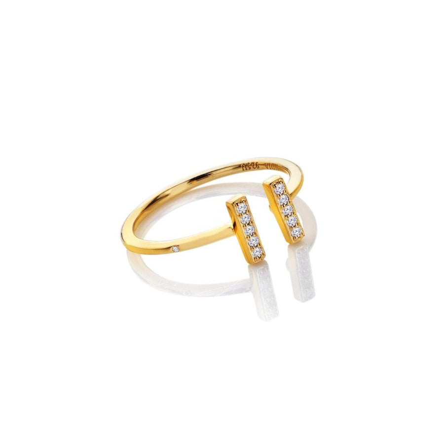 18ct Gold Plated HD X GE T-Bar Ring DR302