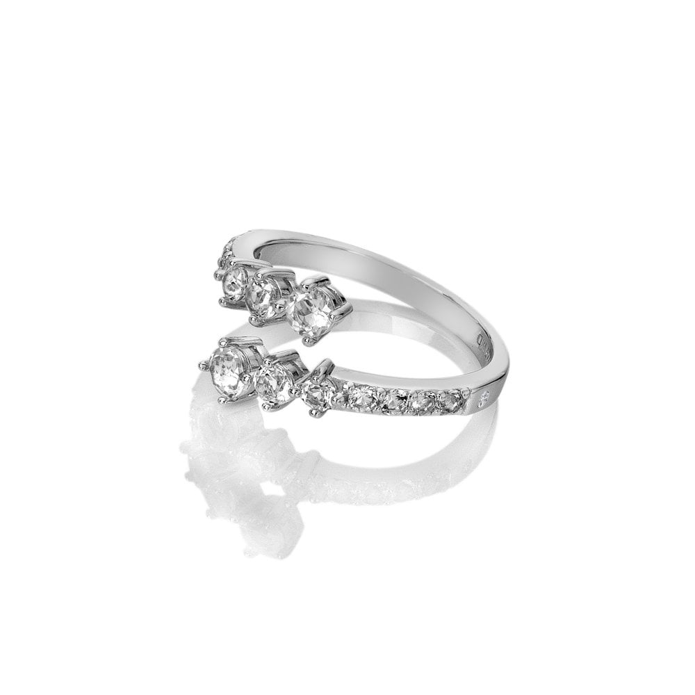 Silver ring with gemstones 