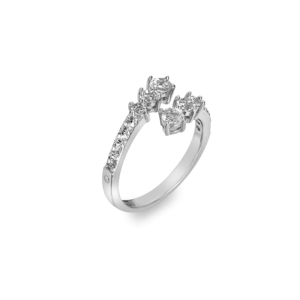 Silver ring with gemstones 