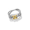 Two-toned ring with gold and silver design 
