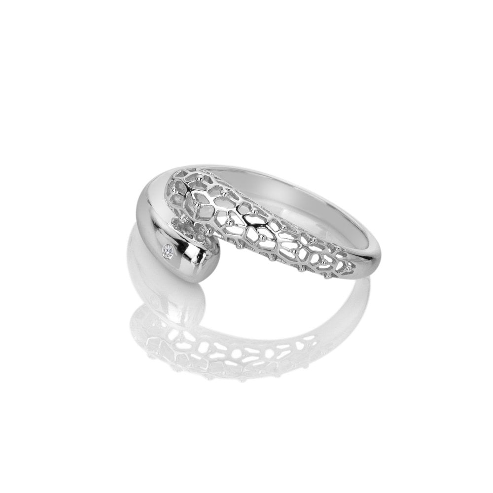 Silver ring with intricate design 