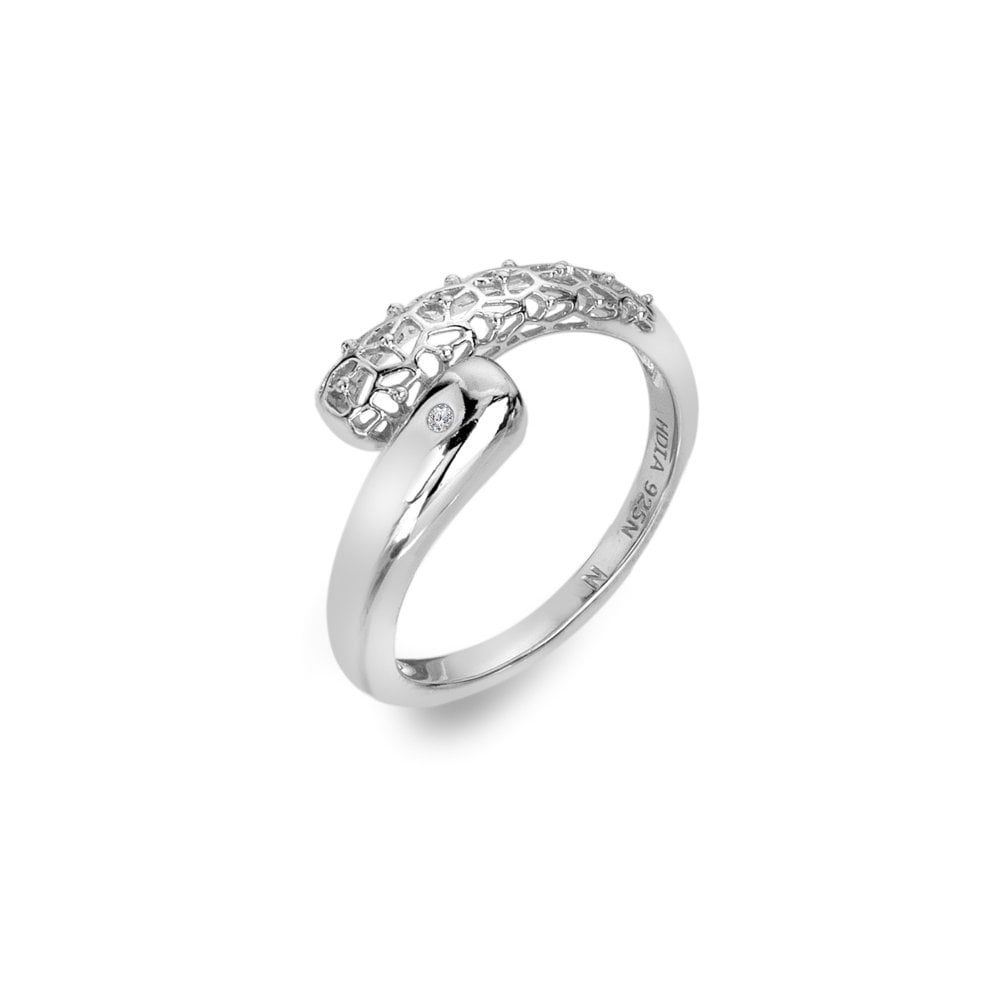 Silver ring with intricate design 