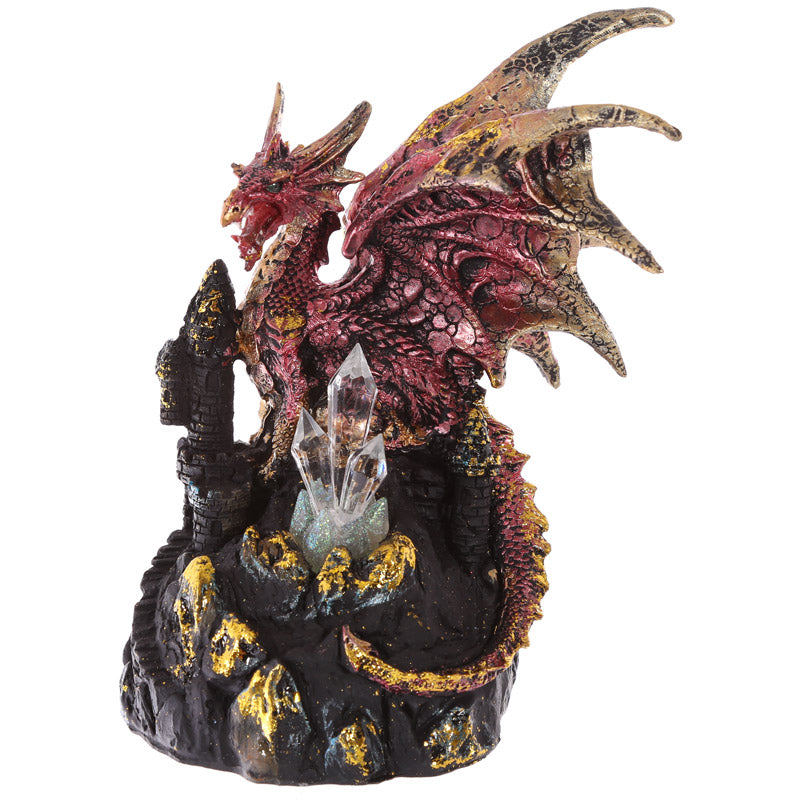 Dark Legends Dragon on Castle with LED Crystal DRG385