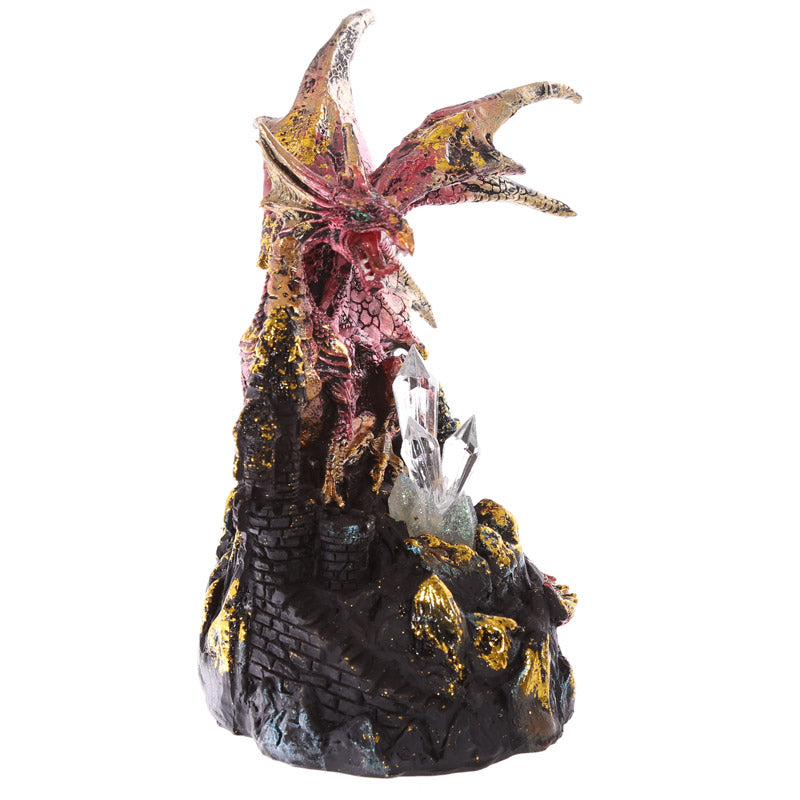 Dark Legends Dragon on Castle with LED Crystal DRG385