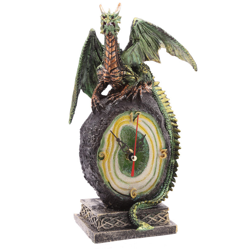 Geode Crystal Dragon Mantle Clock DRG413