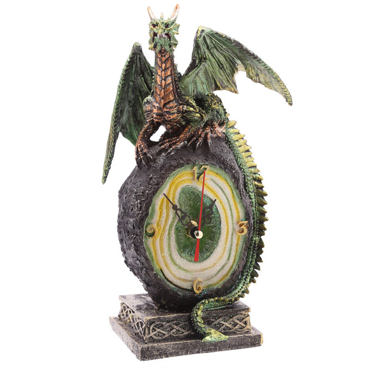 Geode Crystal Dragon Mantle Clock DRG413
