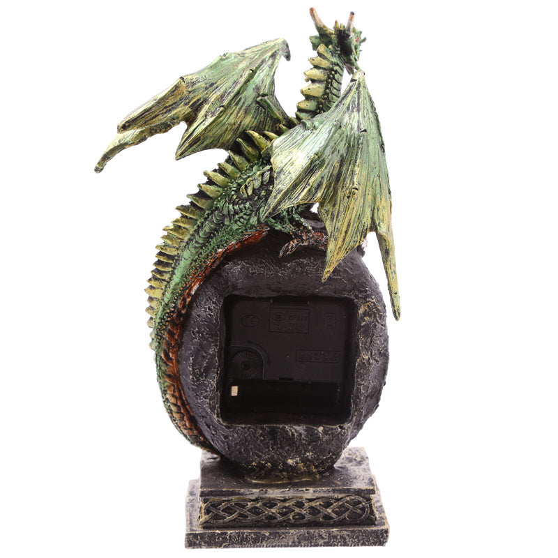 Geode Crystal Dragon Mantle Clock DRG413