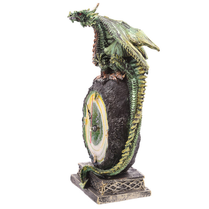 Geode Crystal Dragon Mantle Clock DRG413