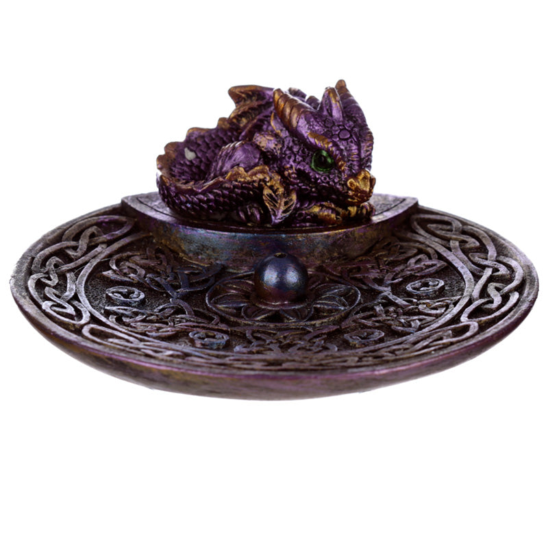 Elements Baby Dragon Celtic Ashcatcher Incense Stick Burner Dish DRG485