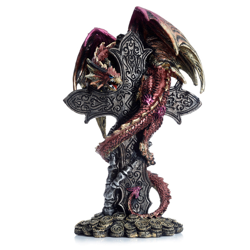 Dark Legends Celtic Cross Treasure Guardian Dragon DRG520
