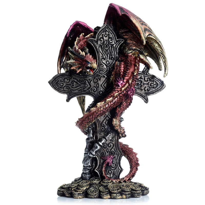 Dark Legends Celtic Cross Treasure Guardian Dragon DRG520