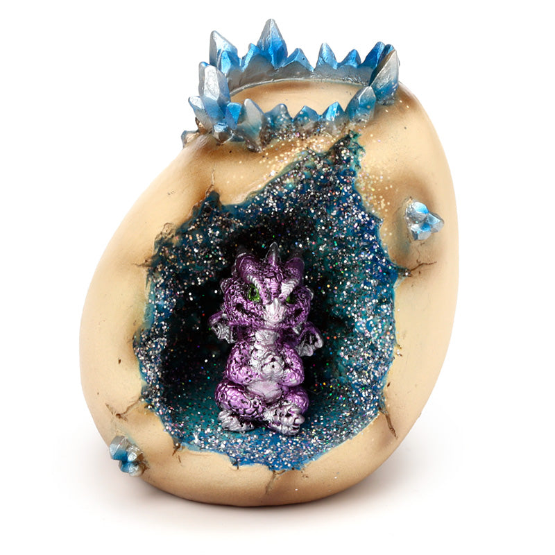 Elements Baby Dragon Crystal Egg Cave Tea Light Holder DRG549