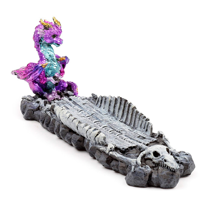 Elements Baby Dragon Skeleton Ashcatcher Incense Stick Burner DRG552