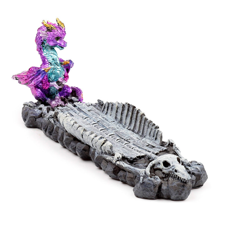 Elements Baby Dragon Skeleton Ashcatcher Incense Stick Burner DRG552
