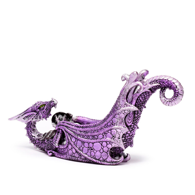 Enchanted Nightmare Crystal Orb Wing Shaped Ashcatcher Incense Stick Burner DRG567