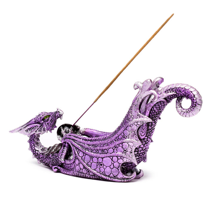 Enchanted Nightmare Crystal Orb Wing Shaped Ashcatcher Incense Stick Burner DRG567
