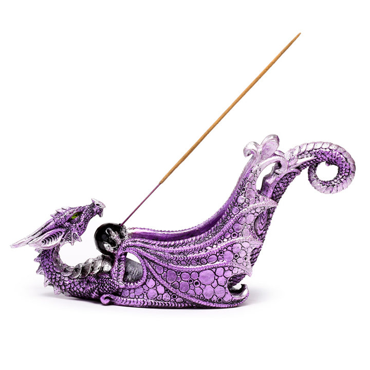 Enchanted Nightmare Crystal Orb Wing Shaped Ashcatcher Incense Stick Burner DRG567