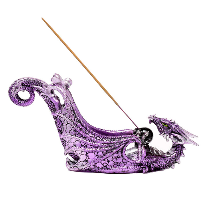 Enchanted Nightmare Crystal Orb Wing Shaped Ashcatcher Incense Stick Burner DRG567