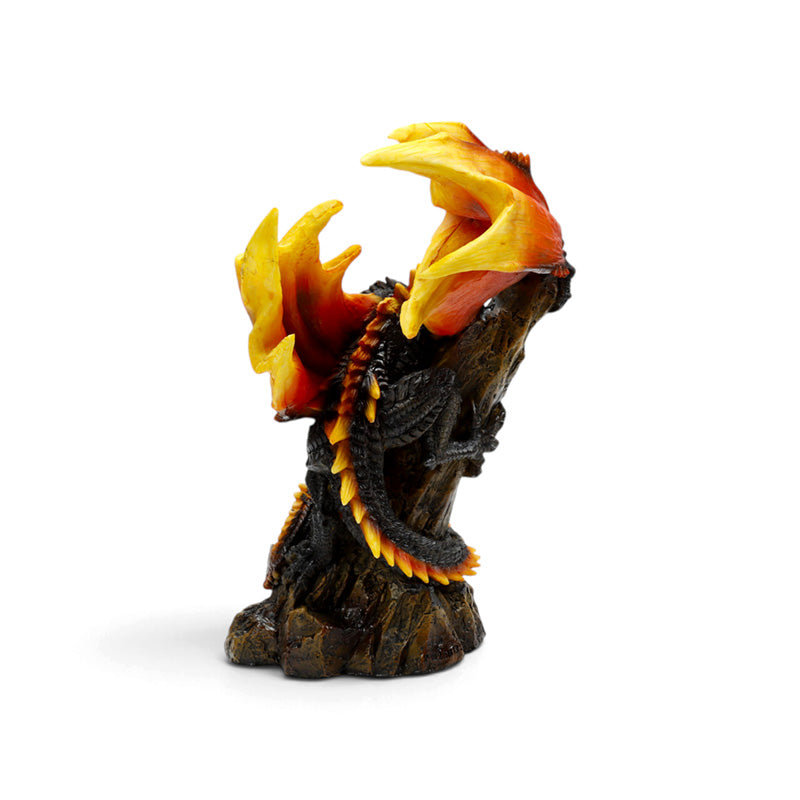 Dark Legends Fire & Charcoal Dragon on Rock DRG608