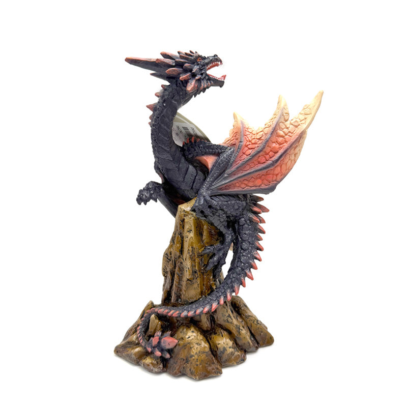 Dark Legends Charcoal Fire Dragon on Rock DRG616