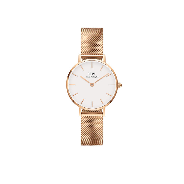 Daniel Wellington Petite Melrose 28mm White Rose Gold Mesh Watch DW00100219