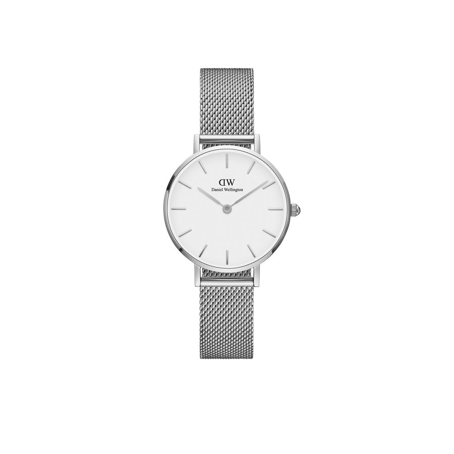 Daniel Wellington Petite Sterling 28mm White Silver Mesh Watch DW00100220