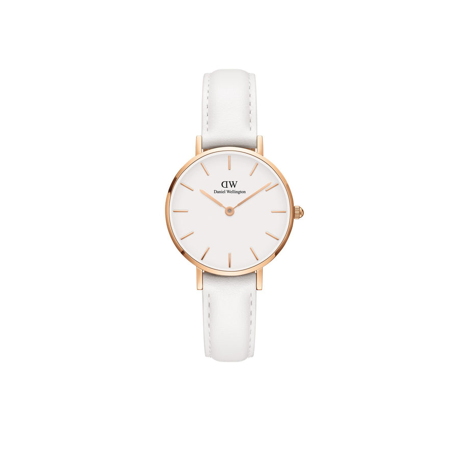 Daniel Wellington Petite Bondi 28mm White Rose Gold Leather Watch DW00100249
