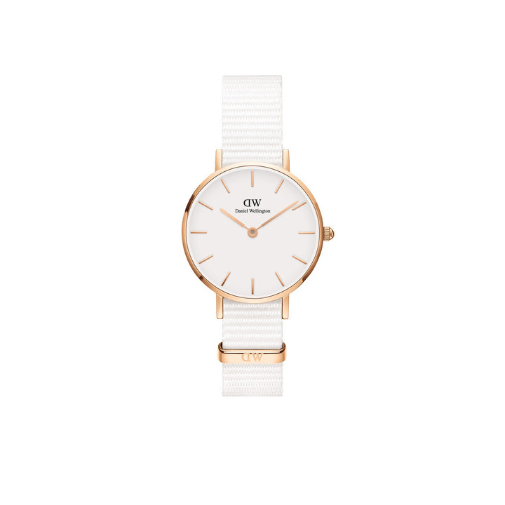 Daniel Wellington Petite Dover 28mm White Rose Gold NATO Watch DW00100313