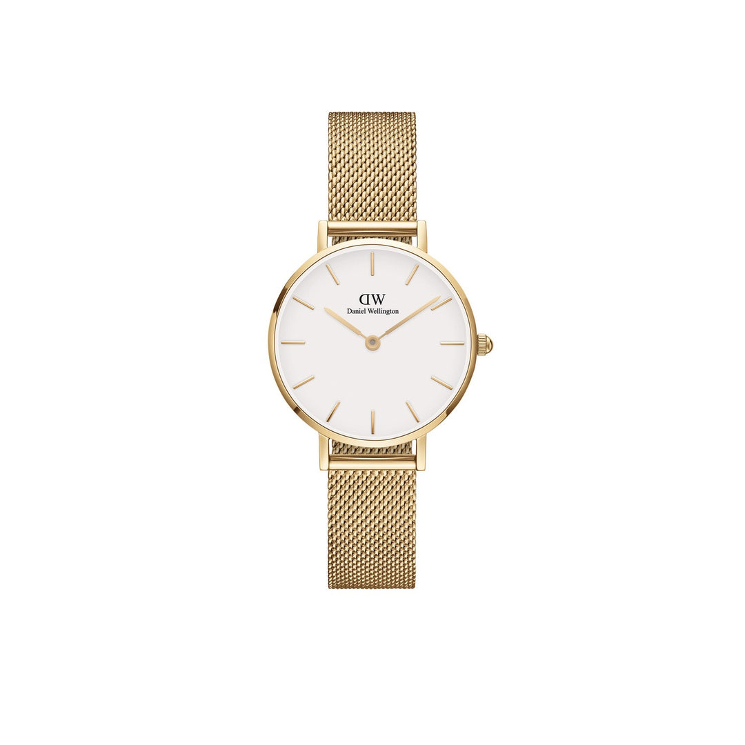 Daniel Wellington Petite Evergold 28mm White Gold Mesh Watch DW00100350