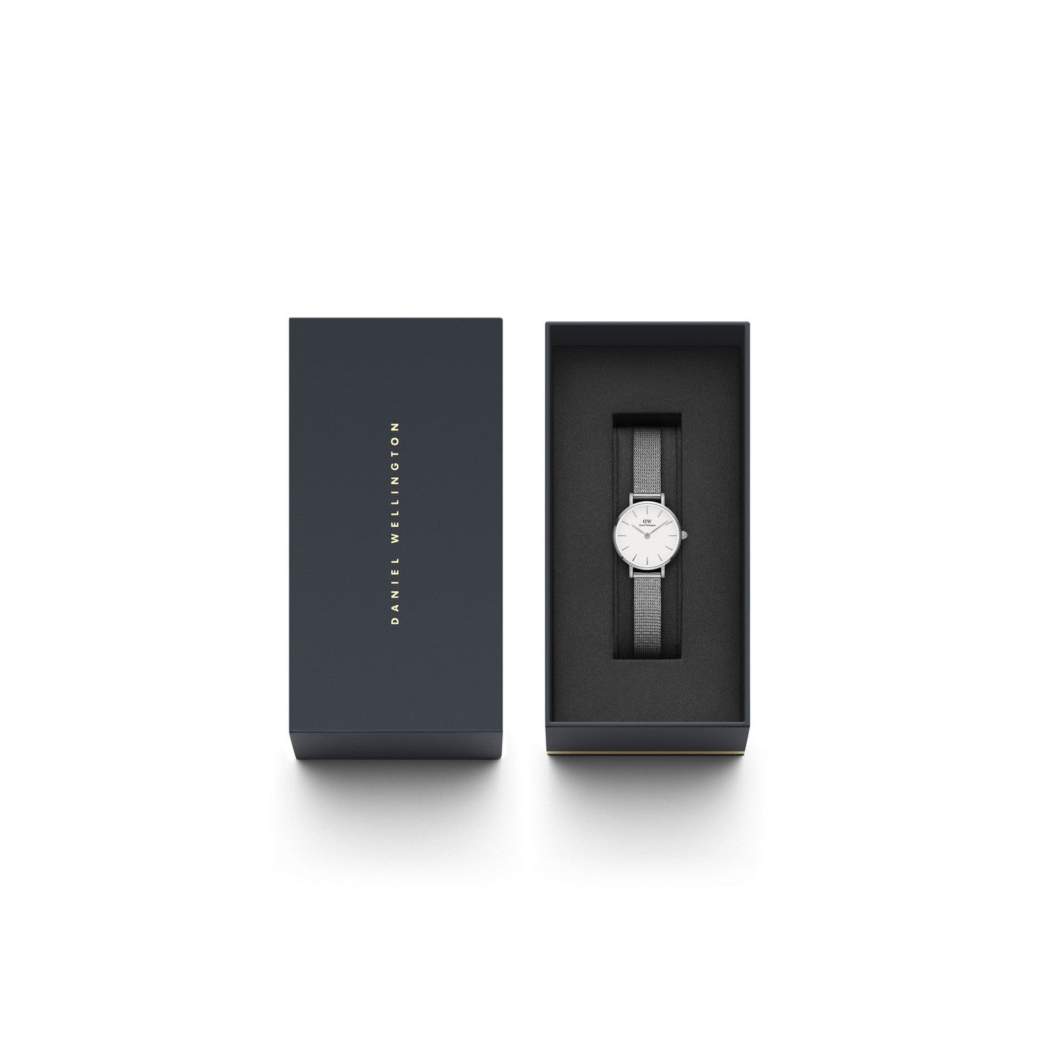 Daniel Wellington Petite Pressed Sterling 24mm White Silver Mesh Watch DW00100442