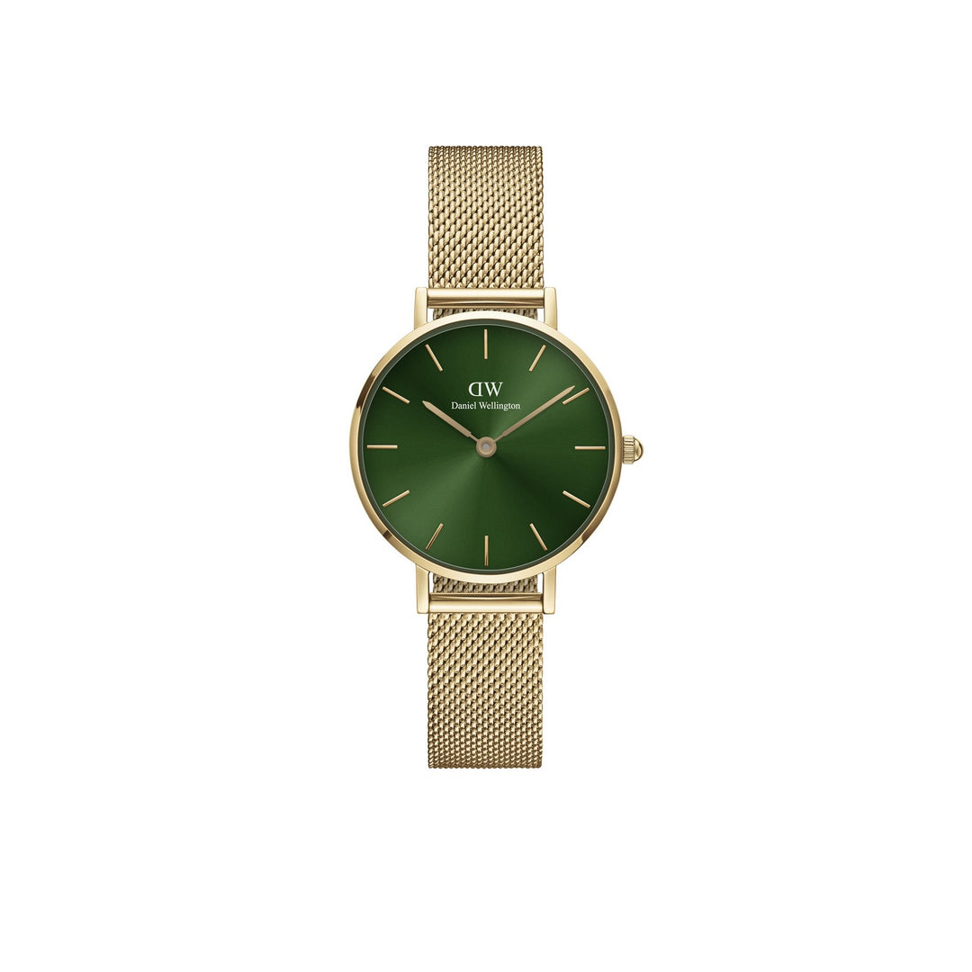 Daniel Wellington Petite Emerald 28mm Green Gold Mesh Watch DW00100479